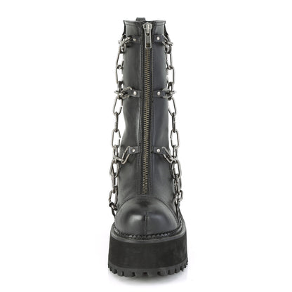 DemoniaCult Womens Ankle Boots ASSAULT-66 Blk Vegan Leather