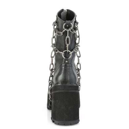 DemoniaCult Womens Ankle Boots ASSAULT-66 Blk Vegan Leather