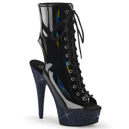 Pleaser  Stivali alla caviglia BEJEWELED-1016-6 blk holo pat/mezzanotte blk rs