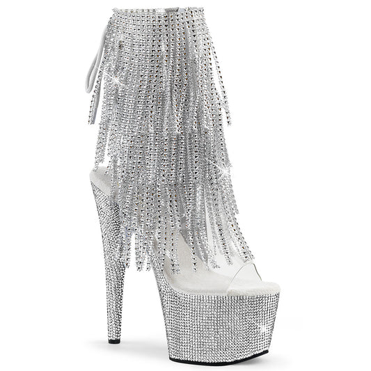 Pleaser  Stivali alla caviglia BEJEWELED-1017rsf-7 CLR-SLV/SLV RS