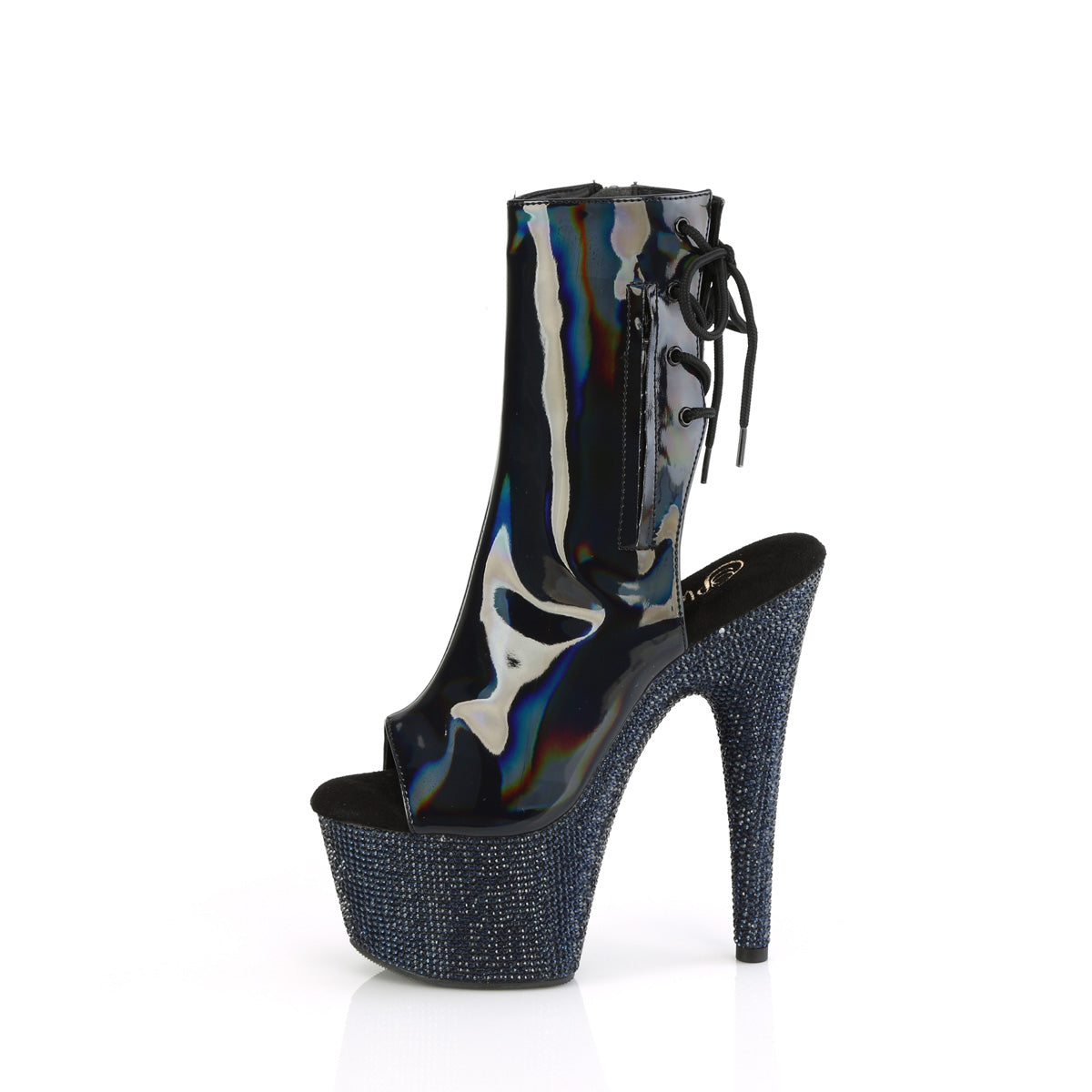 Pleaser  Stivali alla caviglia BEJEWELED-1018dm-7 blk holo pat/mezzanotte blk rs