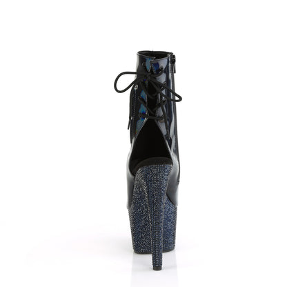 Pleaser  Stivali alla caviglia BEJEWELED-1018dm-7 blk holo pat/mezzanotte blk rs