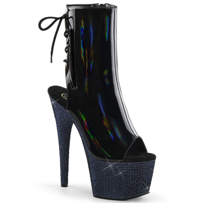 Pleaser  Stivali alla caviglia BEJEWELED-1018dm-7 blk holo pat/mezzanotte blk rs