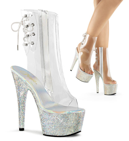 Pleaser Stivaletti da donna BEJEWELED-1018DM-7 CLR / SLV MULTI RS