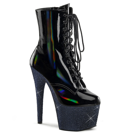 Pleaser  Stivali alla caviglia BEJEWELED-1020-7 blk holo pat/mezzanotte blk rs