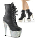 Pleaser Stivaletti da donna BEJEWELED-1020-7 BLK Pelle ecopelle / SLV Multi RS