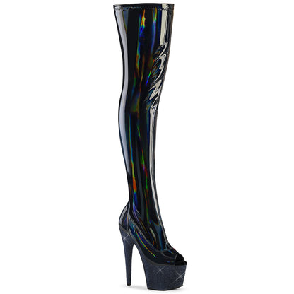 Pleaser  Stivali BEJEWELED-3011-7 BLK Str Holo Pat/Midnight BLK RS
