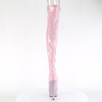 Pleaser  Boots BEJEWELED-3011-7 B. Pink Str Holo Pat/B. Pink AB RS