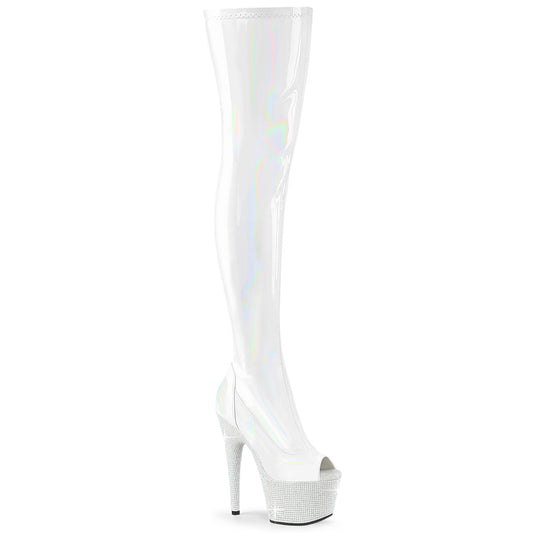 Pleaser  Stivali BEJEWELED-3011-7 WHT STR HOLO PAT/WHT RS