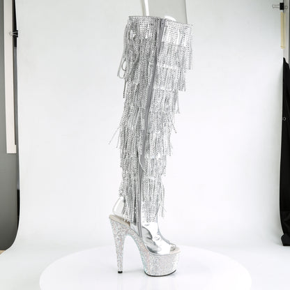 Pleaser Stivali da donna BEJEWELED-3019RSF-7 SLV Metallico PU-SLV / SLV MULTI RS