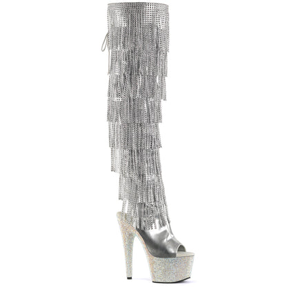 Pleaser Stivali da donna BEJEWELED-3019RSF-7 SLV Metallico PU-SLV / SLV MULTI RS