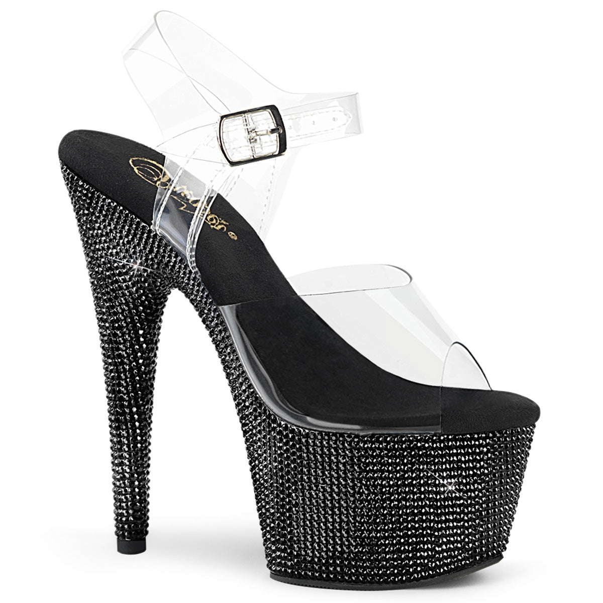 Pleaser Sandali da donna BEJEWELED-708dm CLR / BLK RS