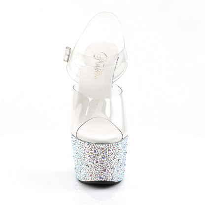 Pleaser Sandali da donna BEJEWELED-708ms CLR / SLV Multi Rs