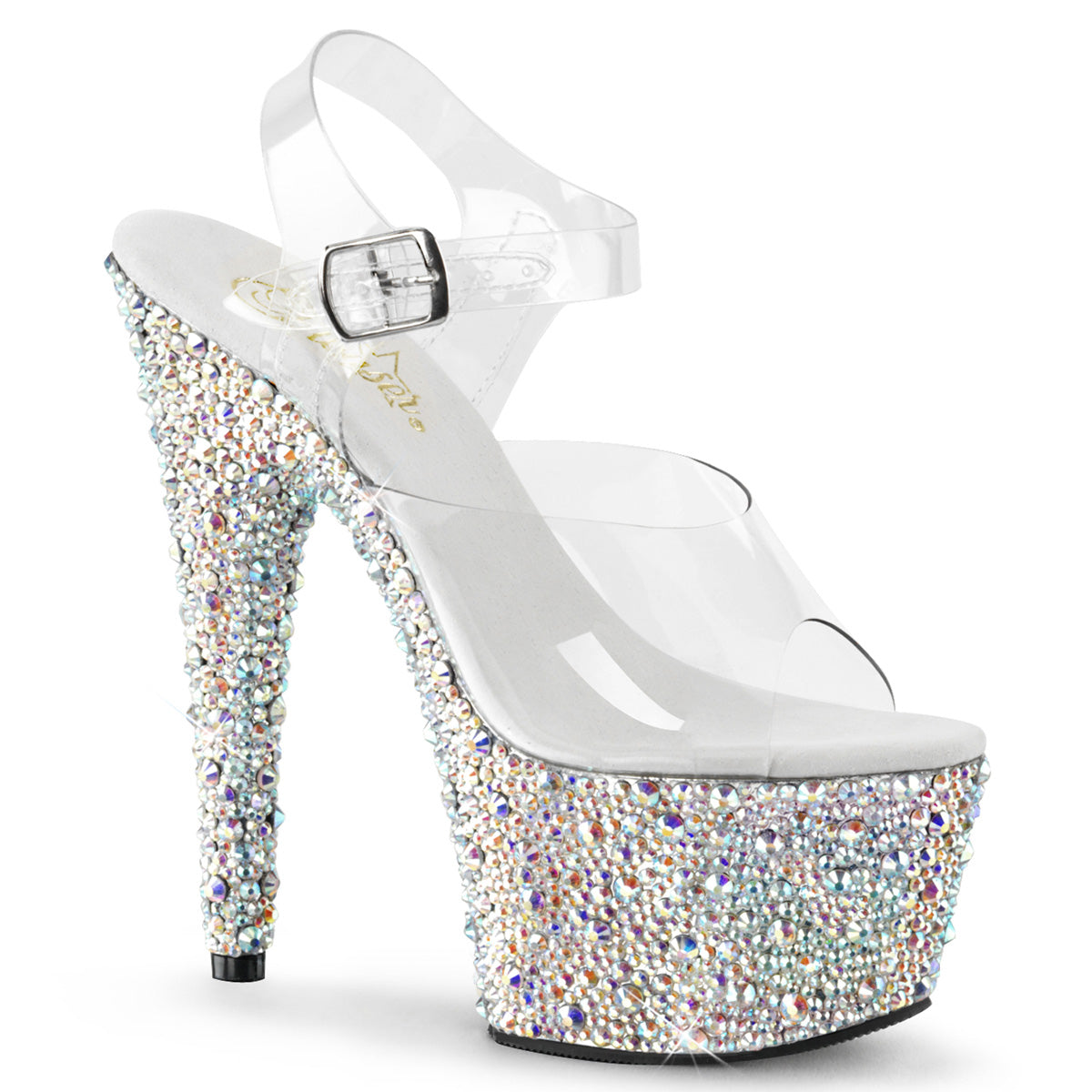 Pleaser Sandali da donna BEJEWELED-708ms CLR / SLV Multi Rs