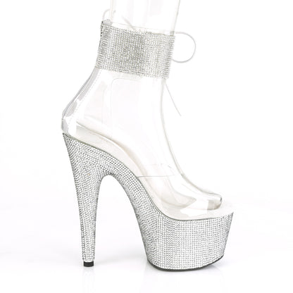 Pleaser Stivaletti da donna BEJEWELED-724RS CLR / SLV Rs