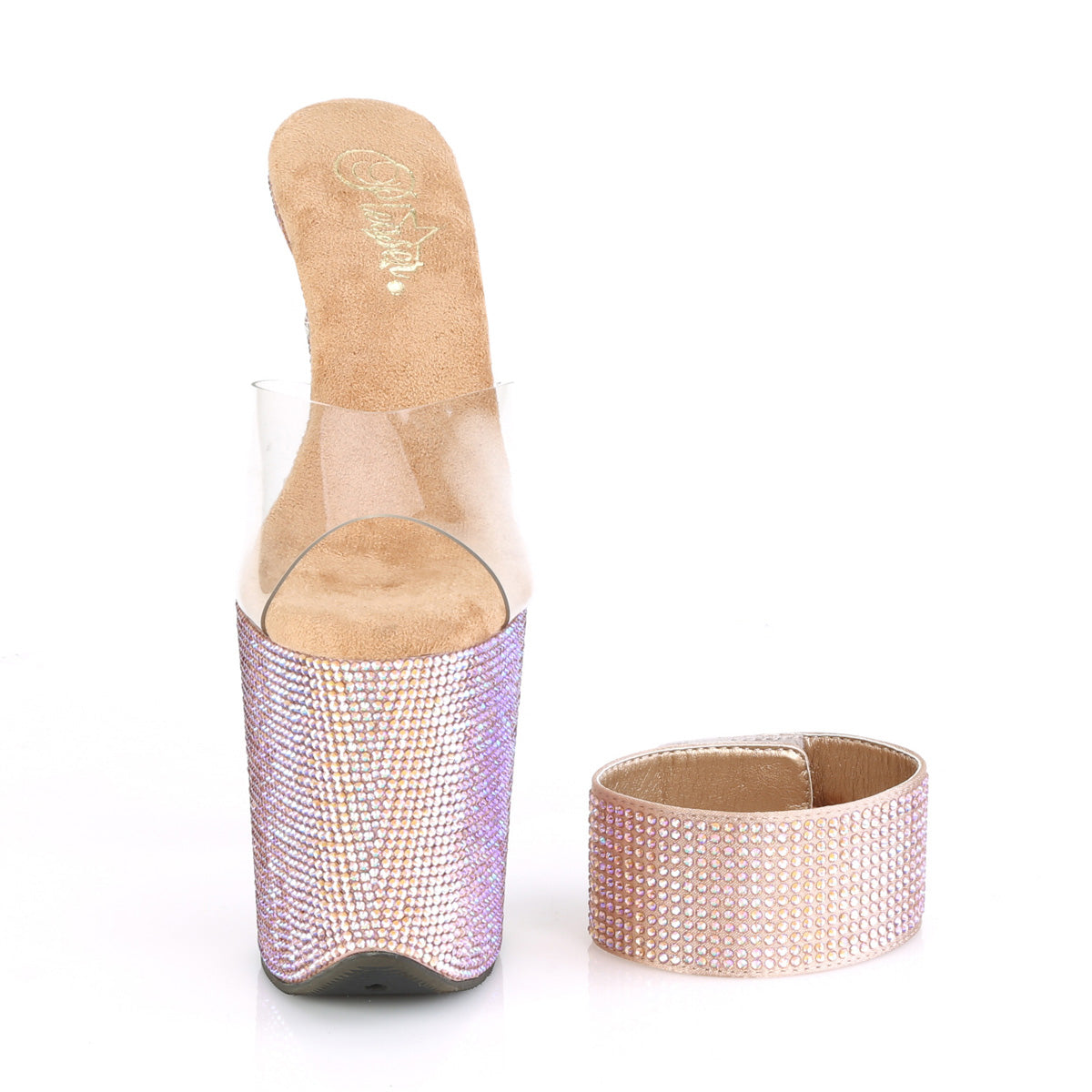 Pleaser Sandali da donna BEJEWELED-812RS CLR / ROSE GOLD MULTI RS