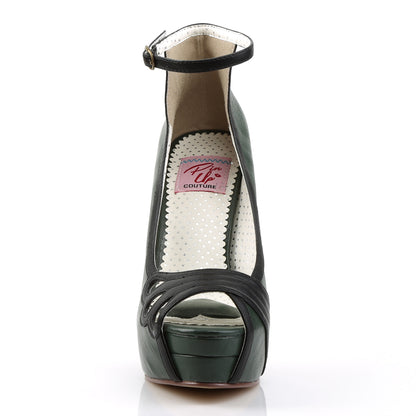 Pin Up Couture Womens Pumps BELLA-31 D. Green-Blk Faux Leather