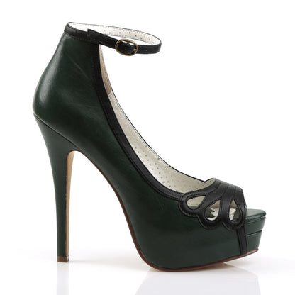 Pin Up Couture Womens Pumps BELLA-31 D. Green-Blk Faux Leather
