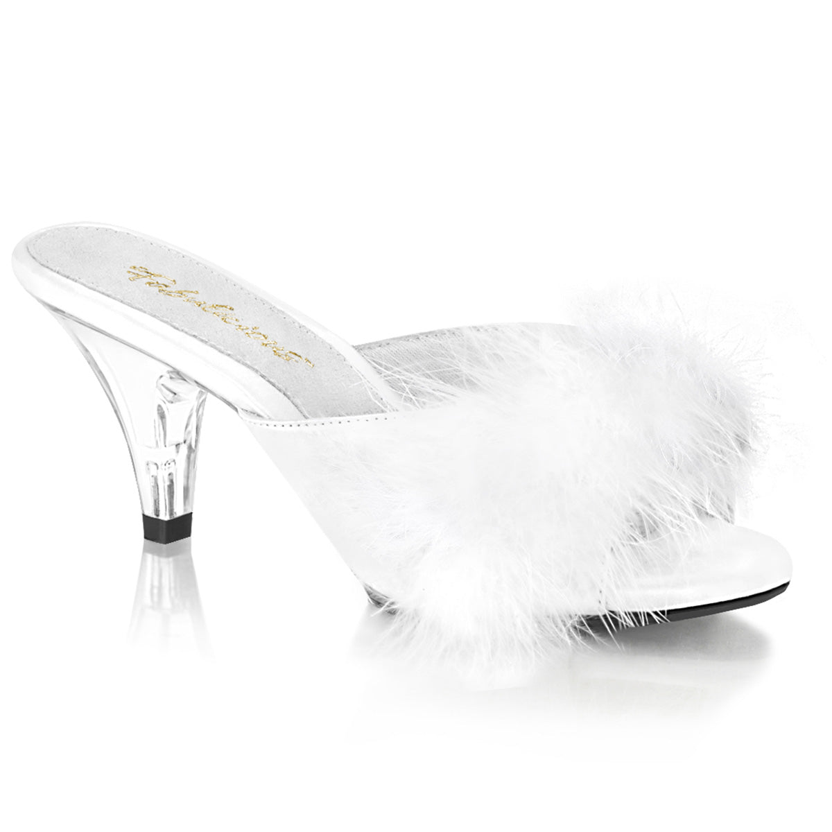 Fabulicious Womens Sandals BELLE-301F Wht Pu-Fur/Clr