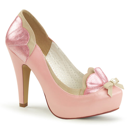 Pin Up Couture Womens Pumps BETTIE-20 B. Pink-Tan Faux Leather