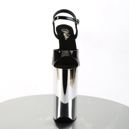 Pleaser Sandali da donna BEYOND-009 BLK / SLV Chrome