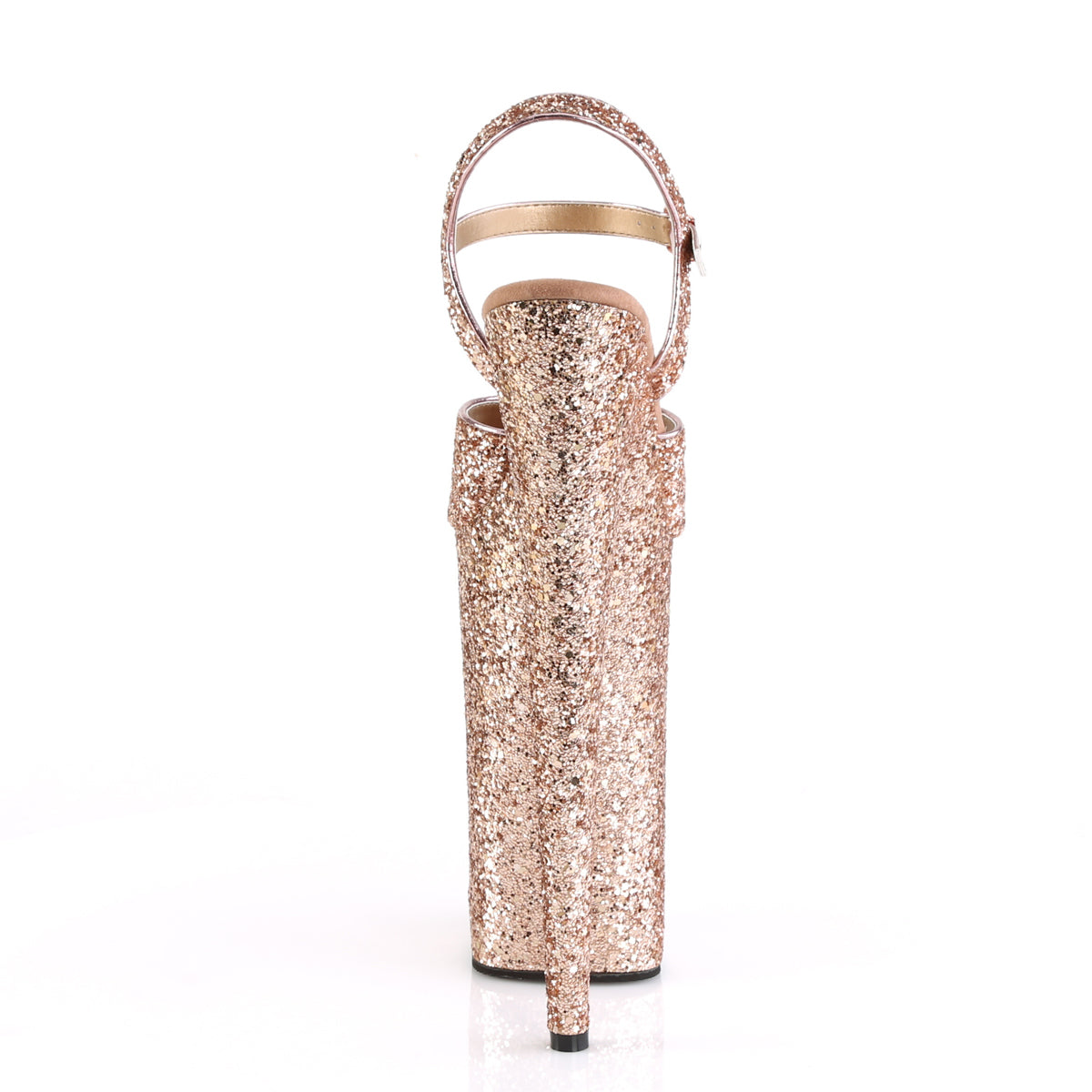 Pleaser Womens Sandals BEYOND-010LG Rose Gold Glitter/Rose Gold Glitter