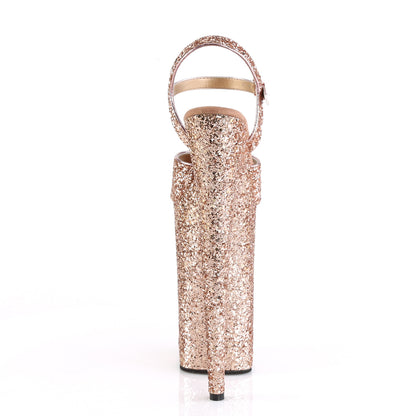 Pleaser Womens Sandals BEYOND-010LG Rose Gold Glitter/Rose Gold Glitter