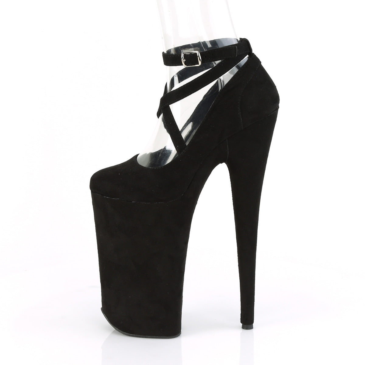 Pleaser Sandali da donna BEYOND-087FS BLK FAUX SOMEDE / BLK FAUX SUEGATO
