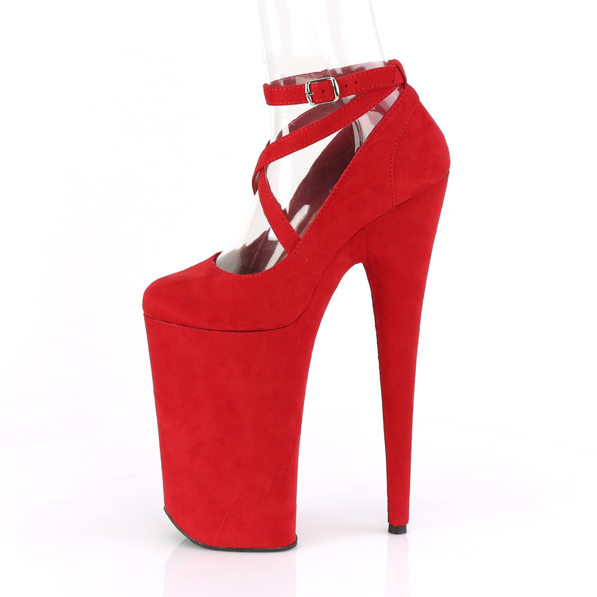 Pleaser Sandali da donna BEYOND-087FS RED FAUX Suede / Red Faux Suede