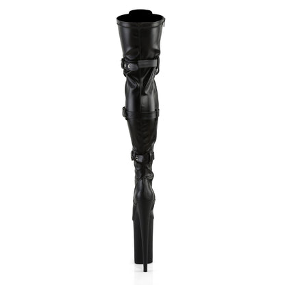 Pleaser Womens Boots BEYOND-3028 Blk Str Faux Leather/Blk Matte