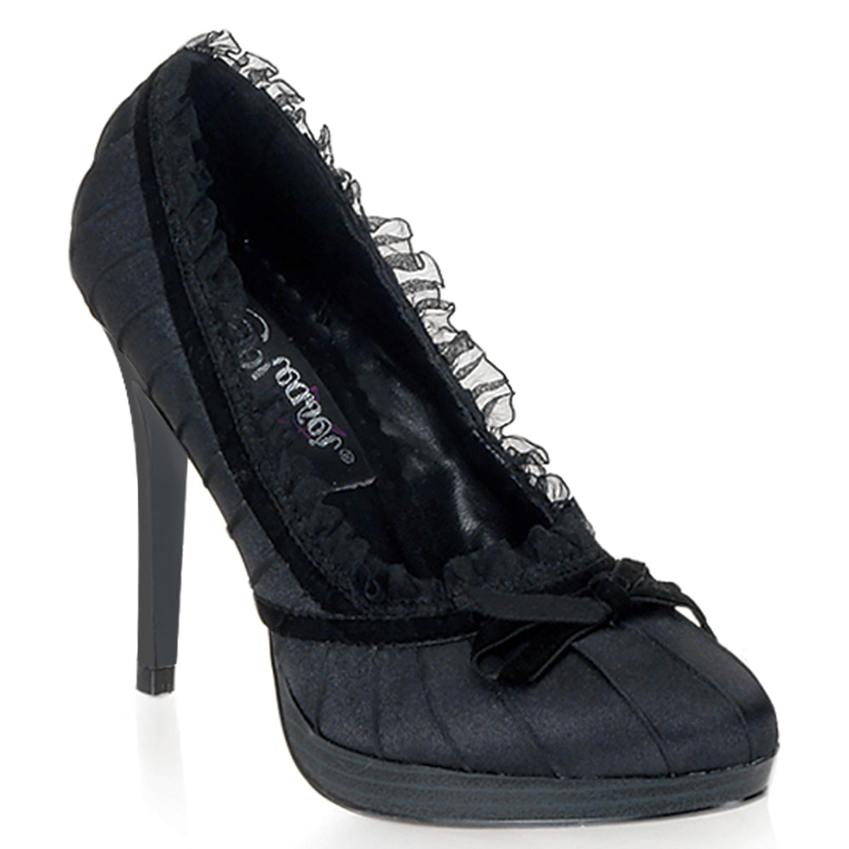 Pin Up Couture Pompe da donna BLISS-38 Blk satin.