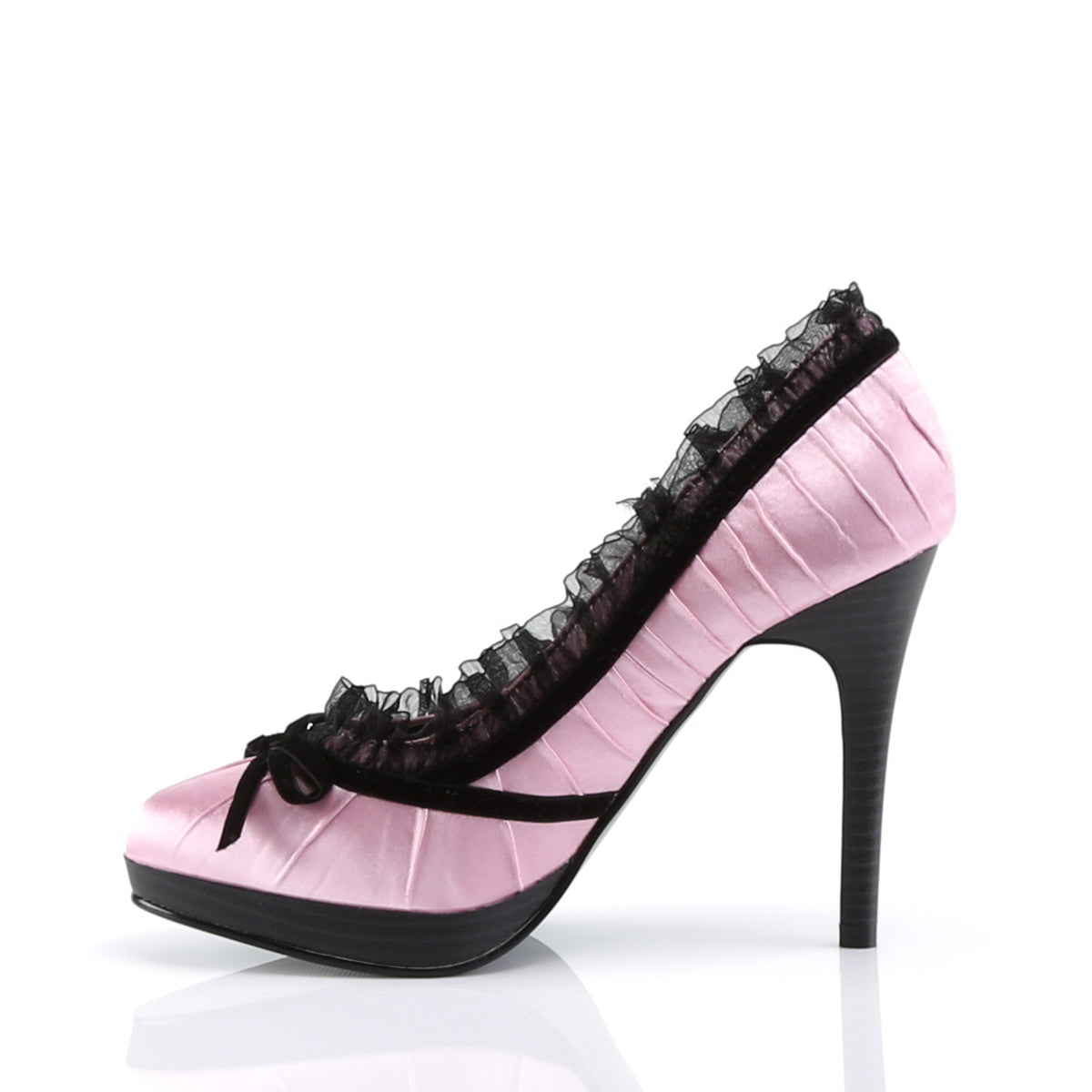 Pin Up Couture Pompe da donna BLISS-38 Pink-Blk Satin