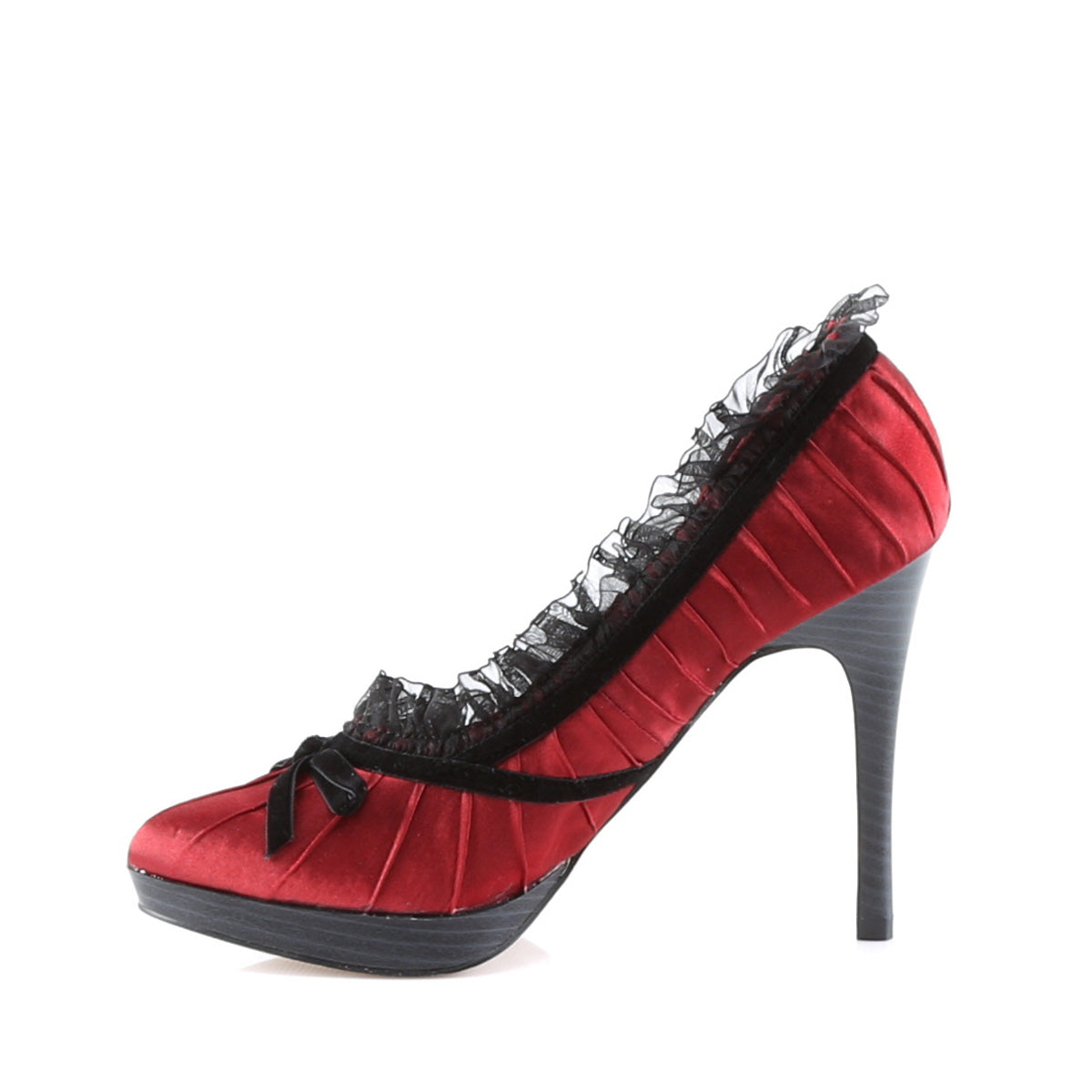 Pin Up Couture Pompe da donna BLISS-38 raso rosso-blk