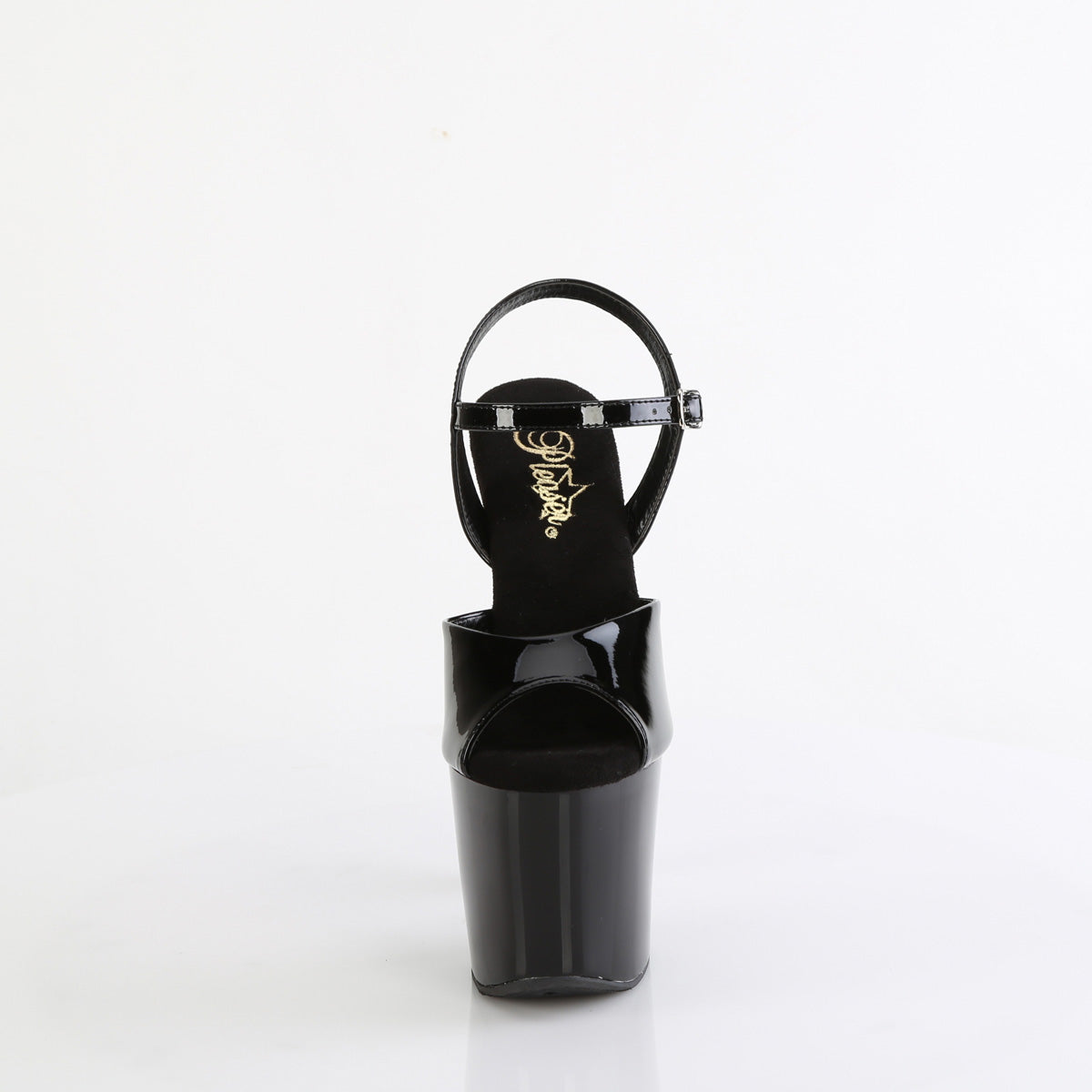 Pleaser   BLISS-709 BLK PAT/BLK-SLV Chrome