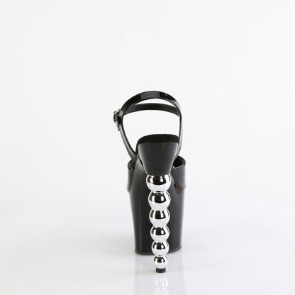 Pleaser   BLISS-709 BLK PAT/BLK-SLV Chrome