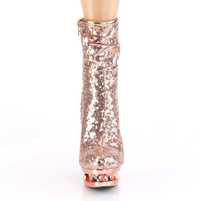 Pleaser Stivaletti da donna BLONDIE-R-1009 Paillettes in oro rosa / oro rosa cromo