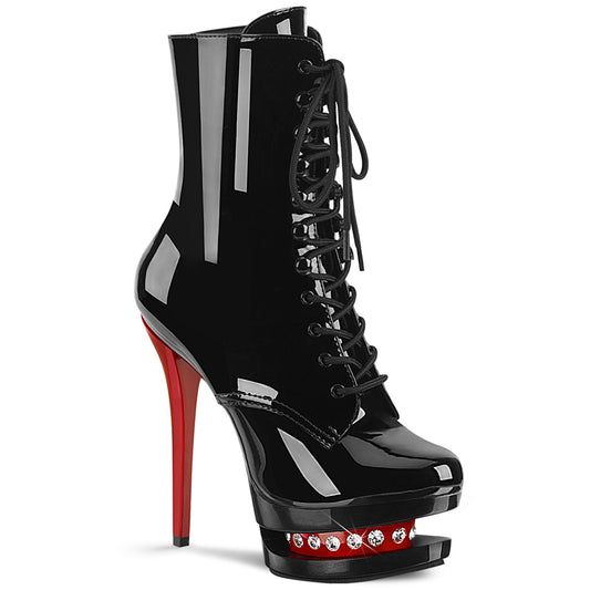 Pleaser Stivaletti da donna BLONDIE-R-1020 BLK PAT / BLK-RED