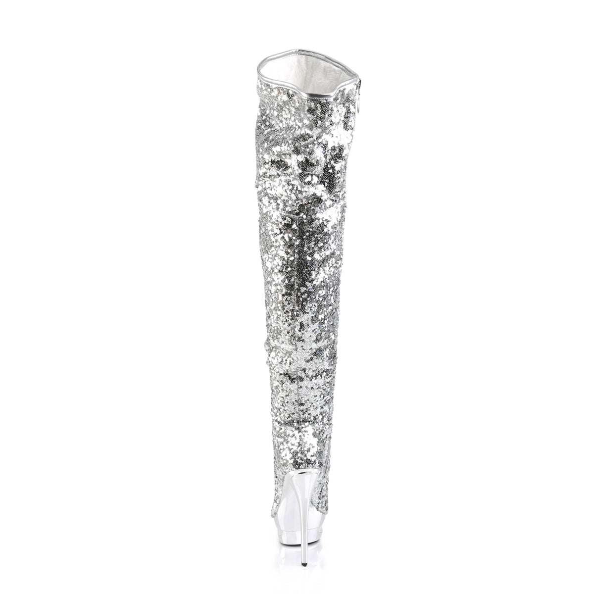 Pleaser Stivali da donna BLONDIE-R-3011 SLV Paillettes / SLV Chrome