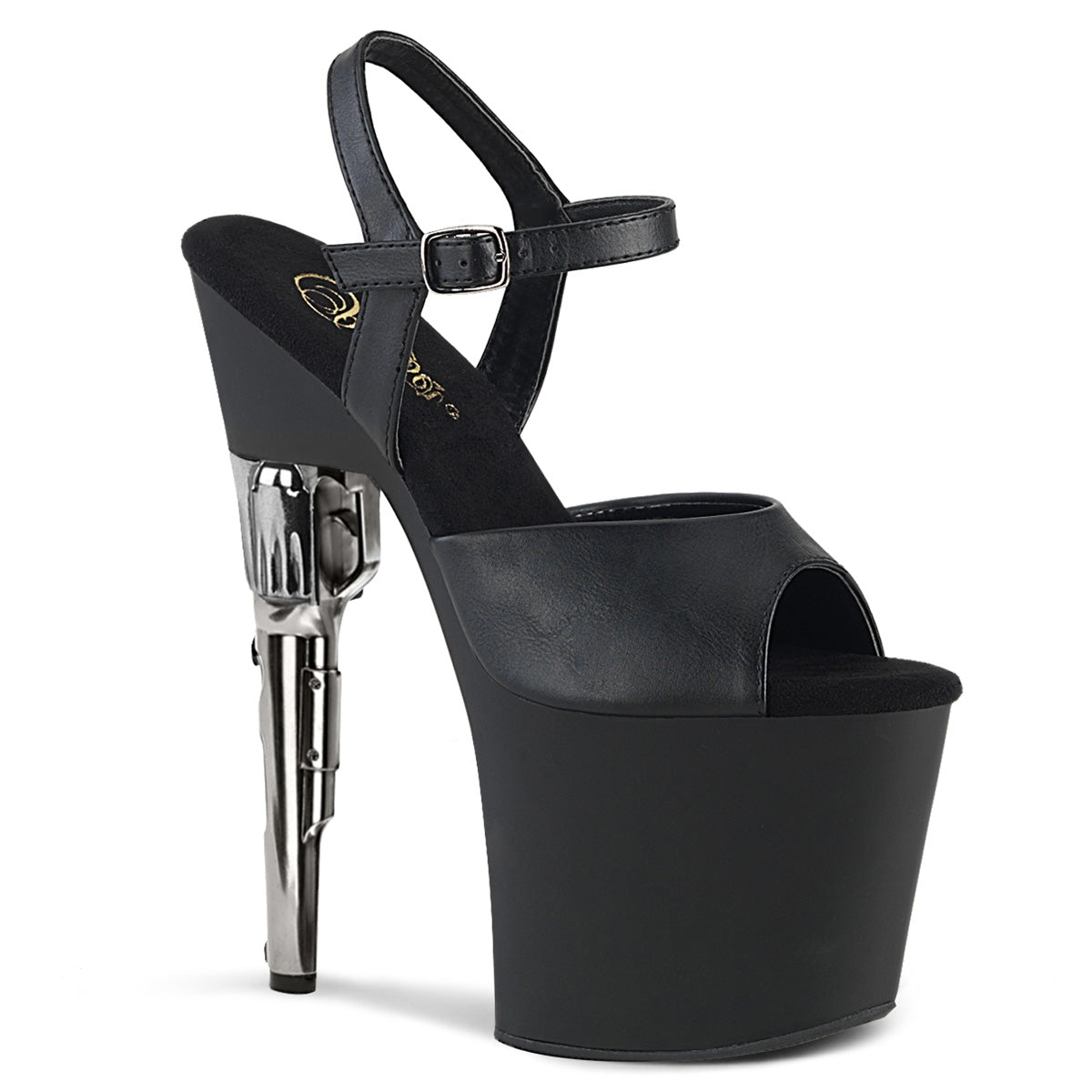 Pleaser Sandali da donna BONDGIRL-709 BLK FAUX PELLE / BLK MATTE