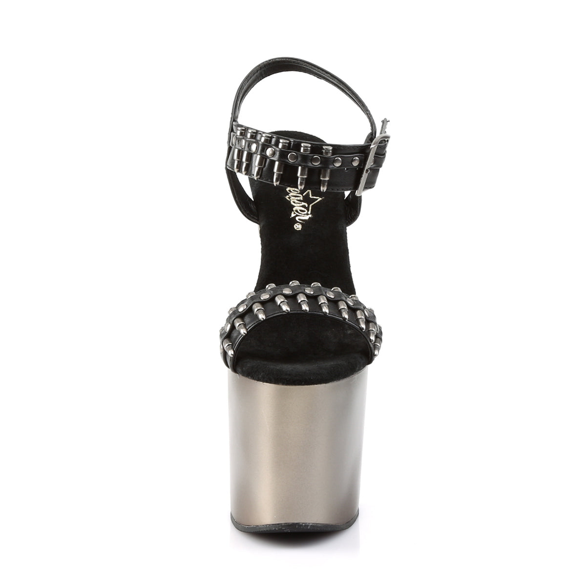 Pleaser Sandali da donna BONDGIRL-712 BLK in ecopelle / peltro