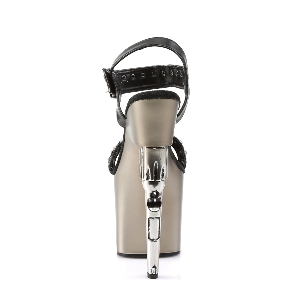 Pleaser Sandali da donna BONDGIRL-712 BLK in ecopelle / peltro