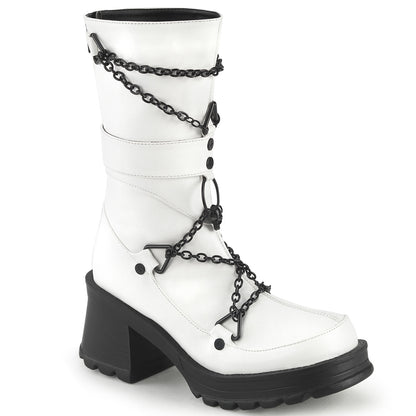 DemoniaCult  Stivali BRATTY-120 pelle vegana WHT