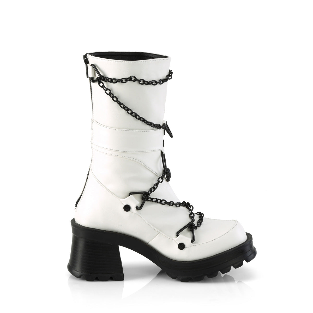 DemoniaCult  Stivali BRATTY-120 pelle vegana WHT
