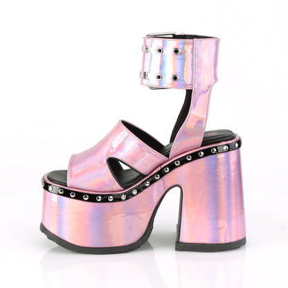 DemoniaCult Sandali femminili CAMEL-102 ologramma rosa