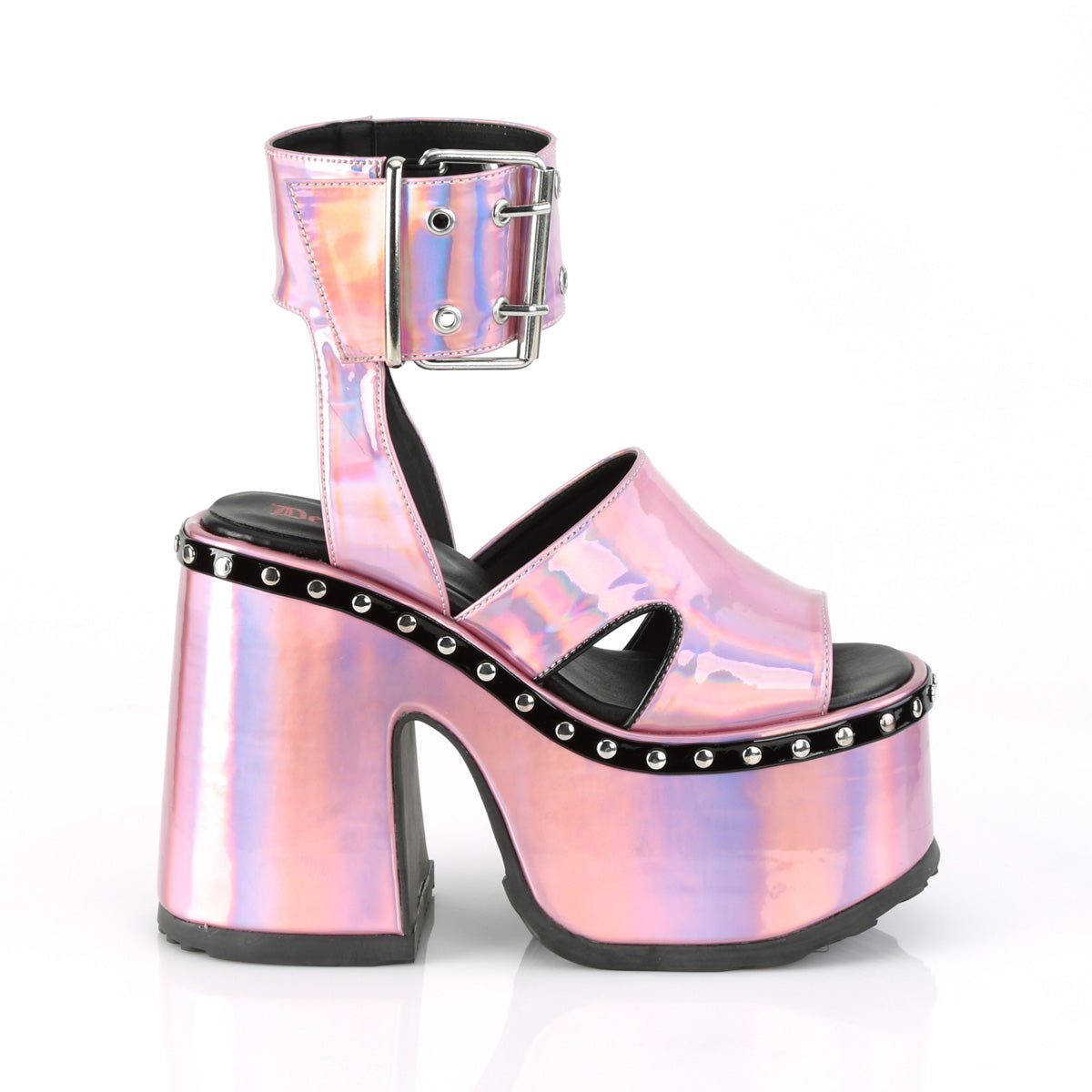 DemoniaCult Sandali femminili CAMEL-102 ologramma rosa