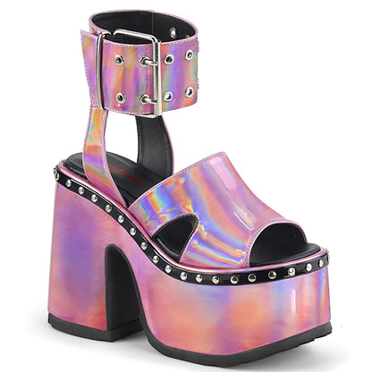DemoniaCult Sandali femminili CAMEL-102 ologramma rosa