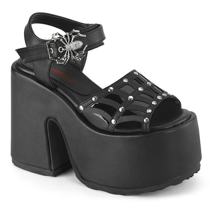 DemoniaCult  Sandali CAMEL-17 pelle vegana BLK