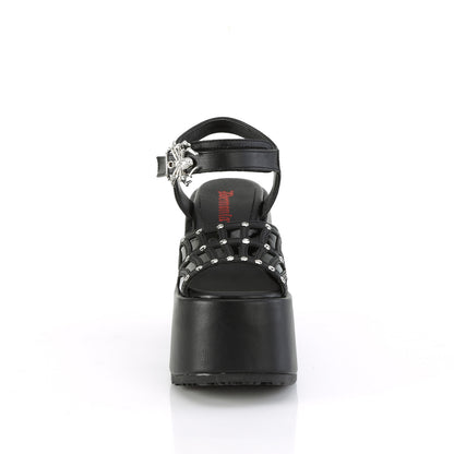 DemoniaCult  Sandali CAMEL-17 pelle vegana BLK