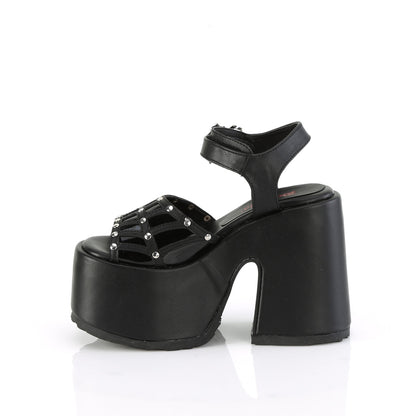 DemoniaCult  Sandali CAMEL-17 pelle vegana BLK