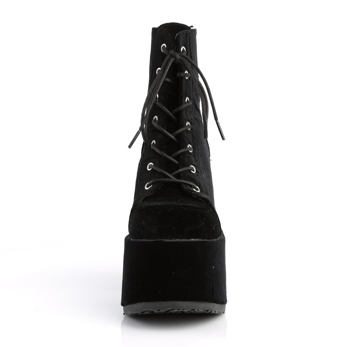 DemoniaCult Womens Ankle Boots CAMEL-203 Blk Velvet